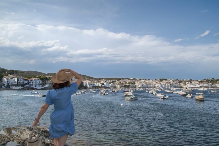 sea, woman, boats